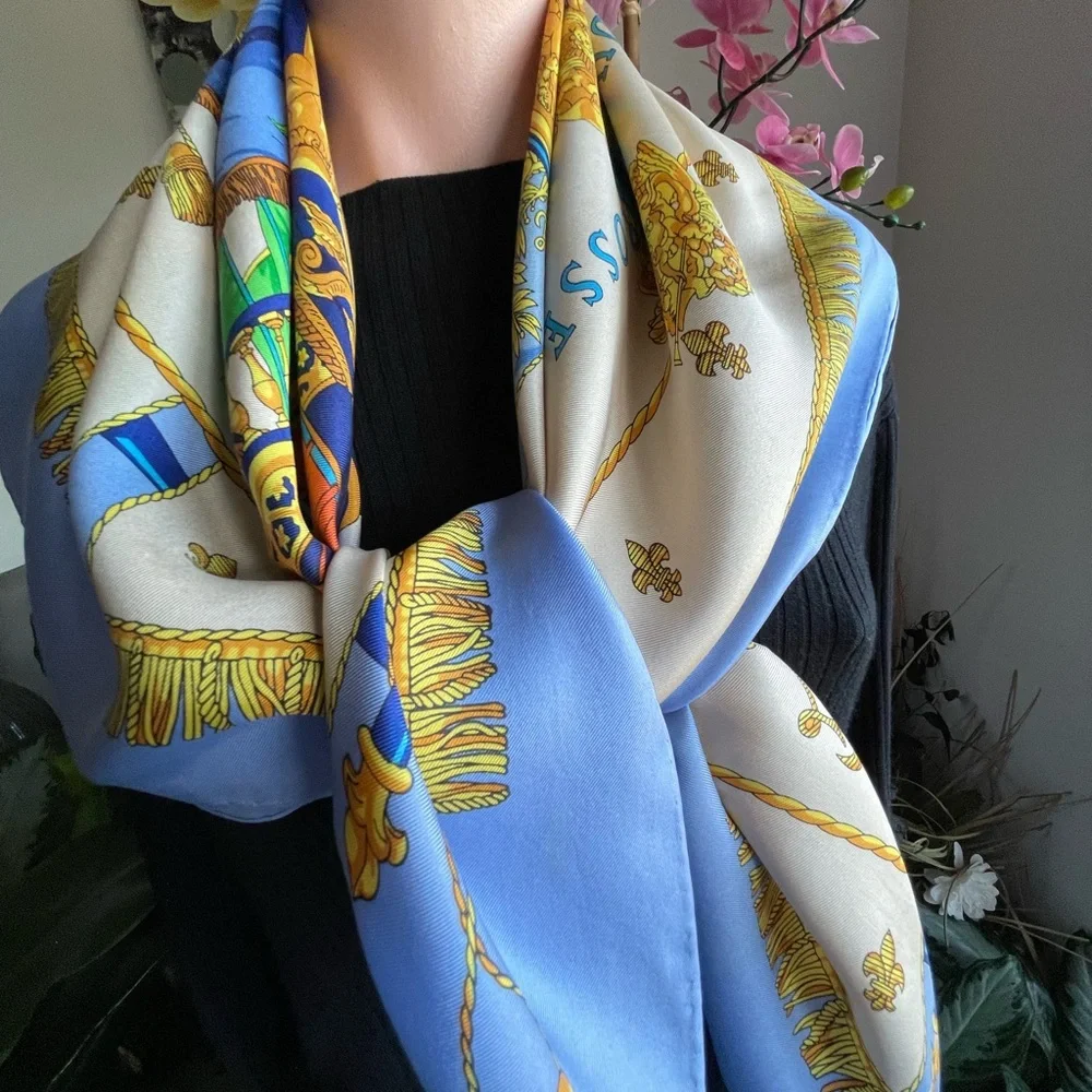 Hermès Vue Du Carrosse La Galere La Reale By H. Grygkar Silk Scarf. - Picture 14 of 16